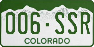 CO license plate 006SSR