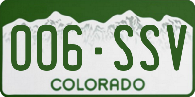 CO license plate 006SSV