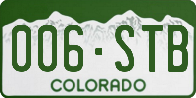 CO license plate 006STB