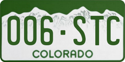 CO license plate 006STC