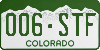 CO license plate 006STF