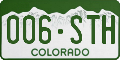 CO license plate 006STH