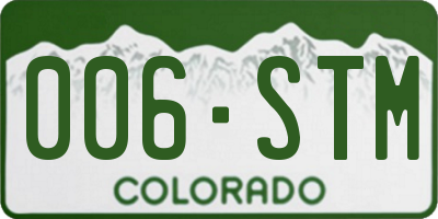 CO license plate 006STM