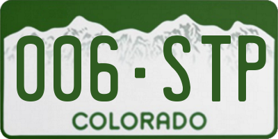 CO license plate 006STP