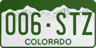 CO license plate 006STZ