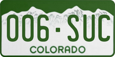 CO license plate 006SUC