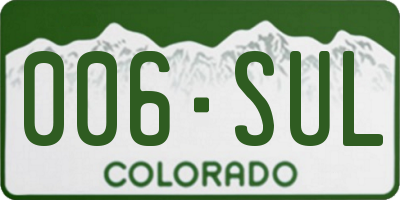 CO license plate 006SUL