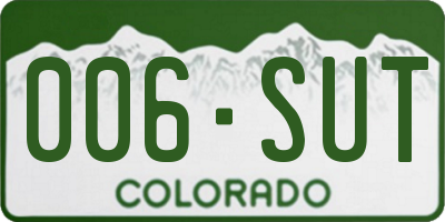 CO license plate 006SUT