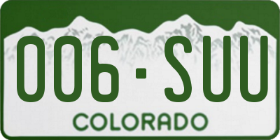 CO license plate 006SUU