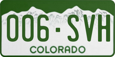 CO license plate 006SVH