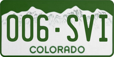 CO license plate 006SVI