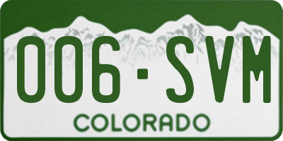CO license plate 006SVM