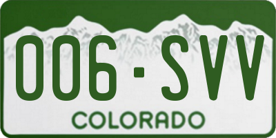 CO license plate 006SVV