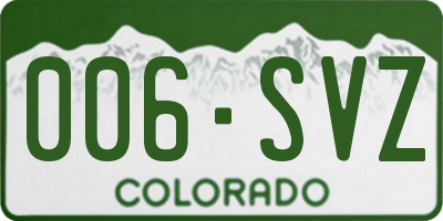 CO license plate 006SVZ