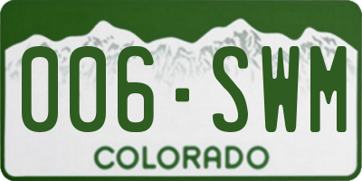 CO license plate 006SWM