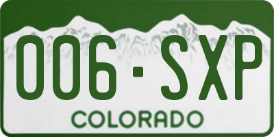 CO license plate 006SXP