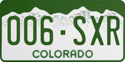 CO license plate 006SXR