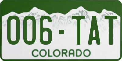 CO license plate 006TAT
