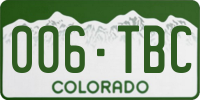 CO license plate 006TBC