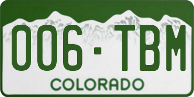 CO license plate 006TBM