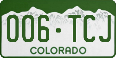 CO license plate 006TCJ