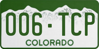 CO license plate 006TCP