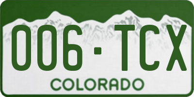 CO license plate 006TCX