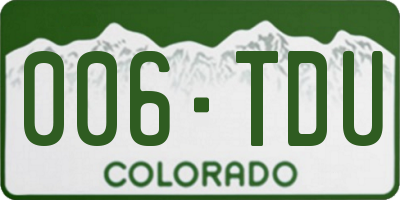 CO license plate 006TDU