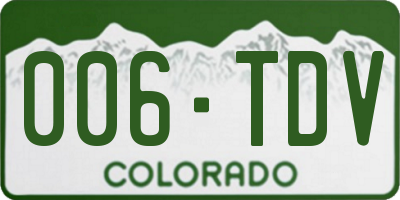 CO license plate 006TDV