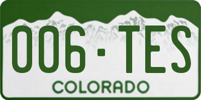 CO license plate 006TES