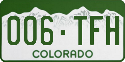 CO license plate 006TFH