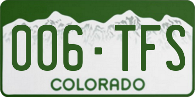 CO license plate 006TFS