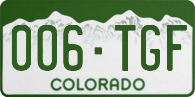 CO license plate 006TGF