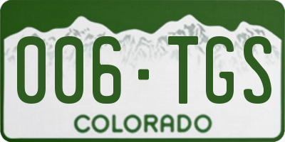 CO license plate 006TGS