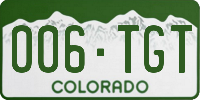 CO license plate 006TGT
