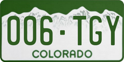 CO license plate 006TGY