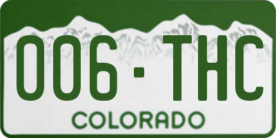 CO license plate 006THC