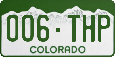 CO license plate 006THP