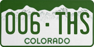 CO license plate 006THS