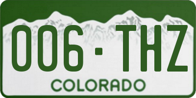 CO license plate 006THZ