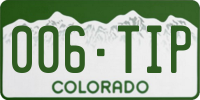 CO license plate 006TIP