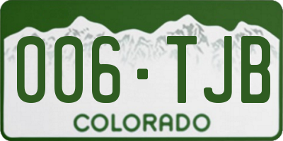 CO license plate 006TJB