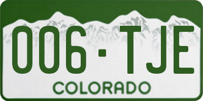 CO license plate 006TJE