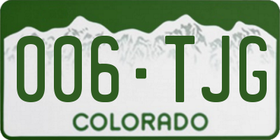 CO license plate 006TJG