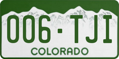 CO license plate 006TJI