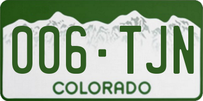 CO license plate 006TJN