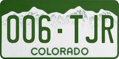CO license plate 006TJR