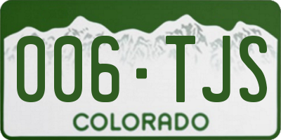 CO license plate 006TJS