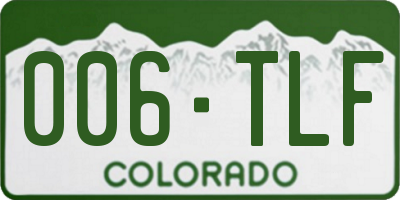 CO license plate 006TLF