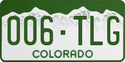 CO license plate 006TLG